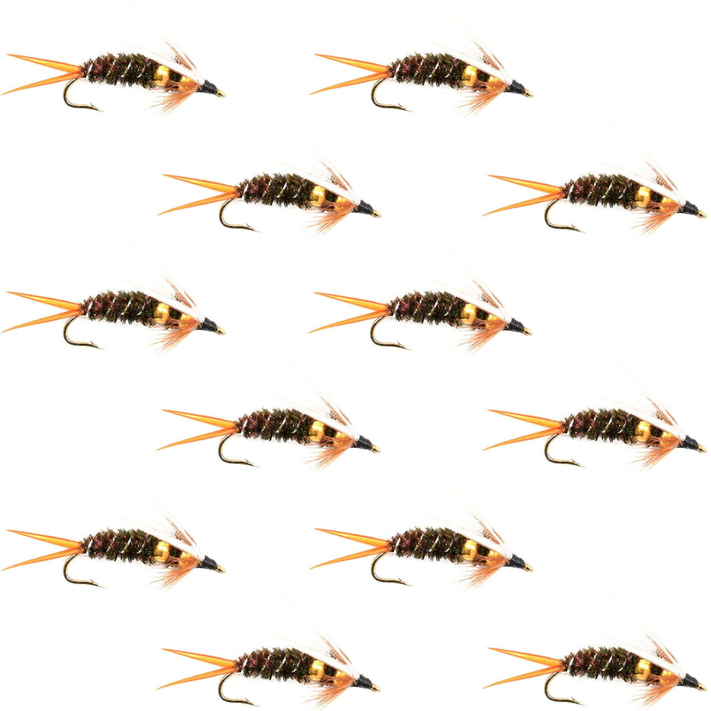Double Bead Prince Nymph Fly Fishing Flies - 12 Flies Hook Size 10