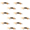 Double Bead Prince Nymph Fly Fishing Flies - 12 Flies Hook Size 14