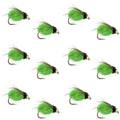 Bead Head LaFontaine Green Deep Sparkle Caddis Pupa - 12 Flies Size 12