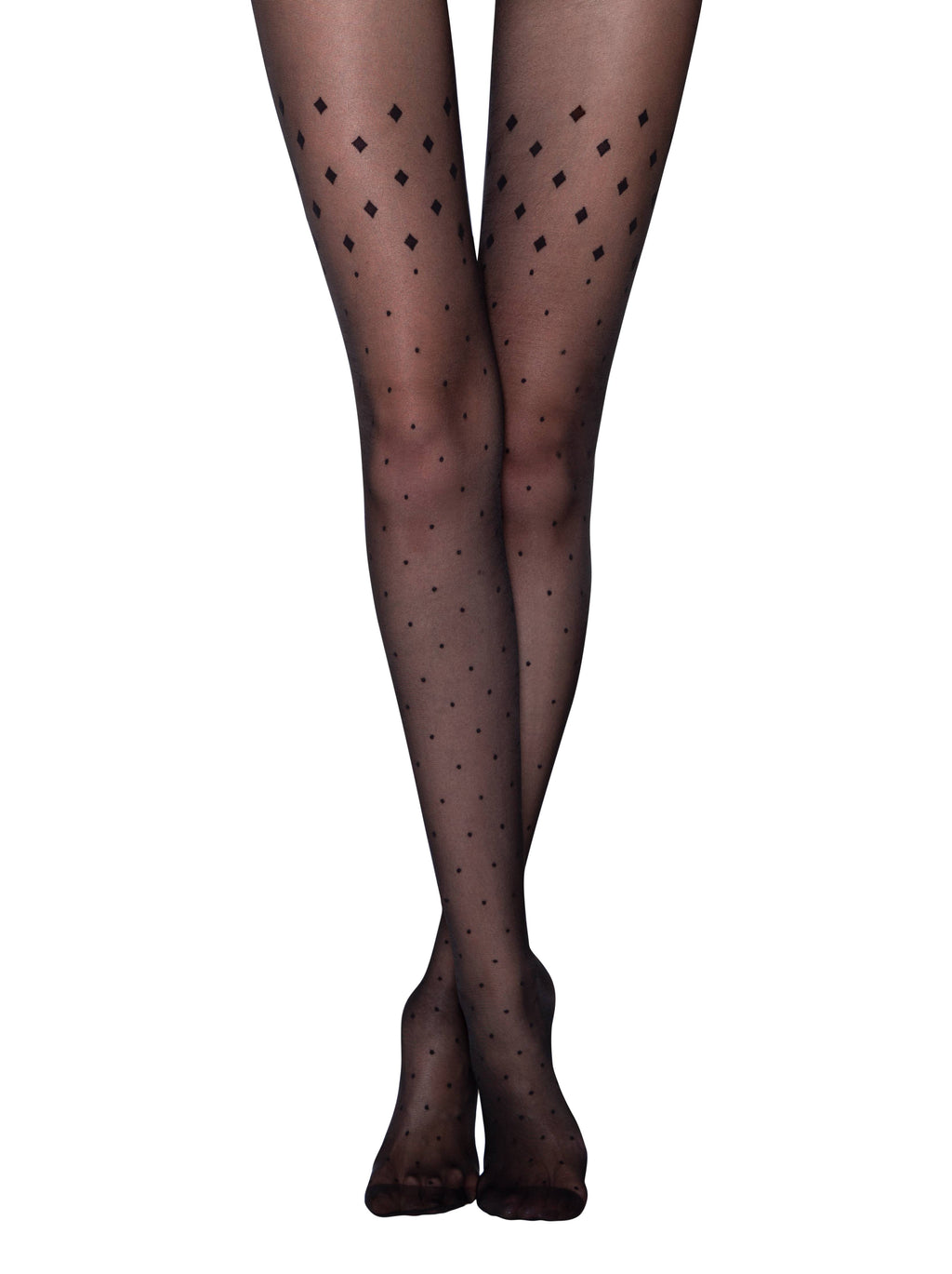 Conte Evening 20 Den - Fantasy Women's Tights with pattern "dots and triangles", imitating stockings (21S-93SP)