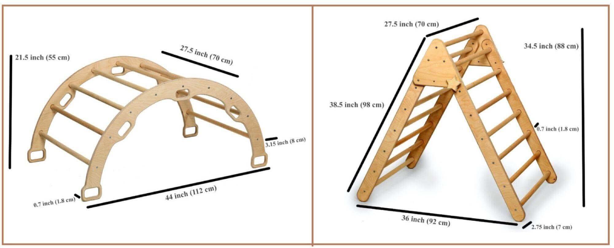 Climbing Triangle, Arch Rocker, Pillow, and 2in1 Ramp / 4 Pieces Set