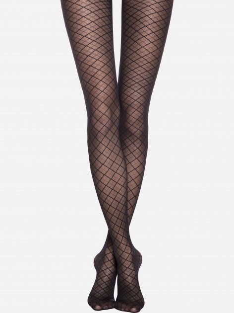 Conte Afina 30 Den - Fantasy Women's Tights with a geometric diamond pattern (19S-105SP)