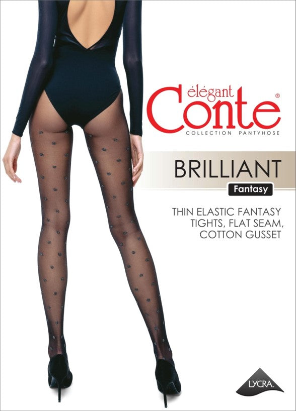 Conte Brilliant 20 Den - Fantasy Women's Pantyhose with Lurex Large Polka Dots (19S-8SP)