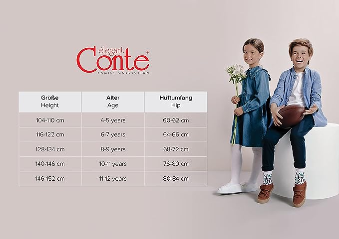 Conte Julia 30 Den - Fantasy Tights for Girls with Lace Geometric Pattern - 4yr. 6yr. 8yr. 10yr. 12yr. (24S-167SP)