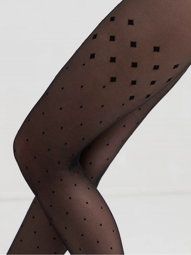 Conte Evening 20 Den - Fantasy Women's Tights with pattern "dots and triangles", imitating stockings (21S-93SP)