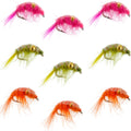 Beaded Shrimp Scud Assortment - 9 Flies - Size 16 - Tailwater Lake Fly