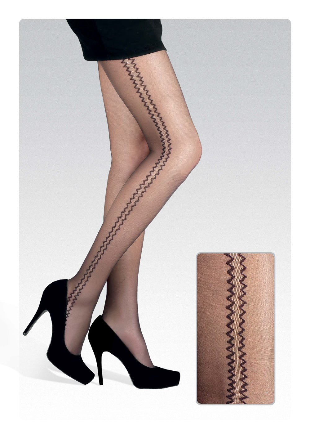 Conte Bliss 20 Den - Fantasy Women's Pantyhose with Zig-Zag Pattern on both sides (15S-50SP)