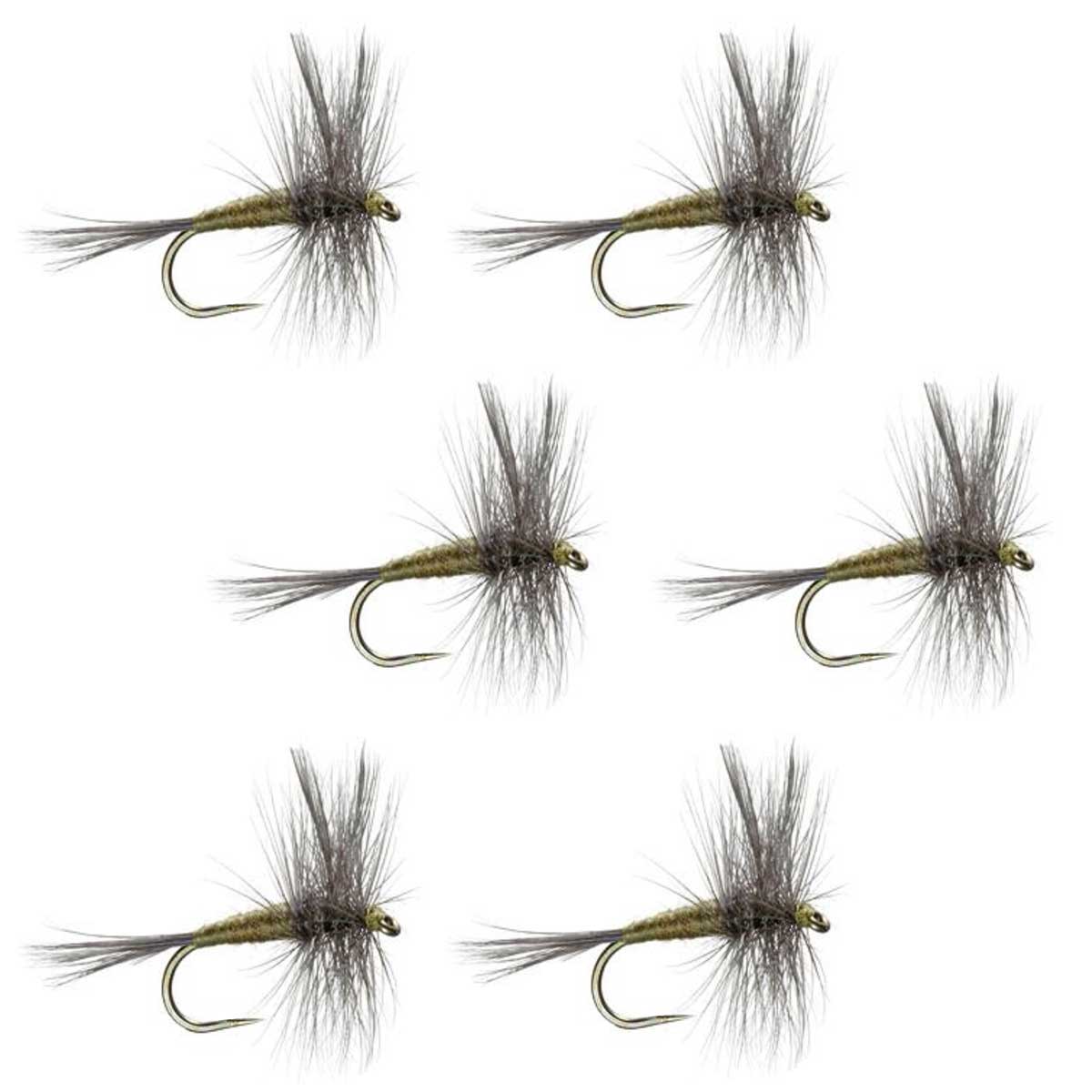 Barbless Blue Winged Olive BWO Trout Dry Fly - 6 Flies Size 14