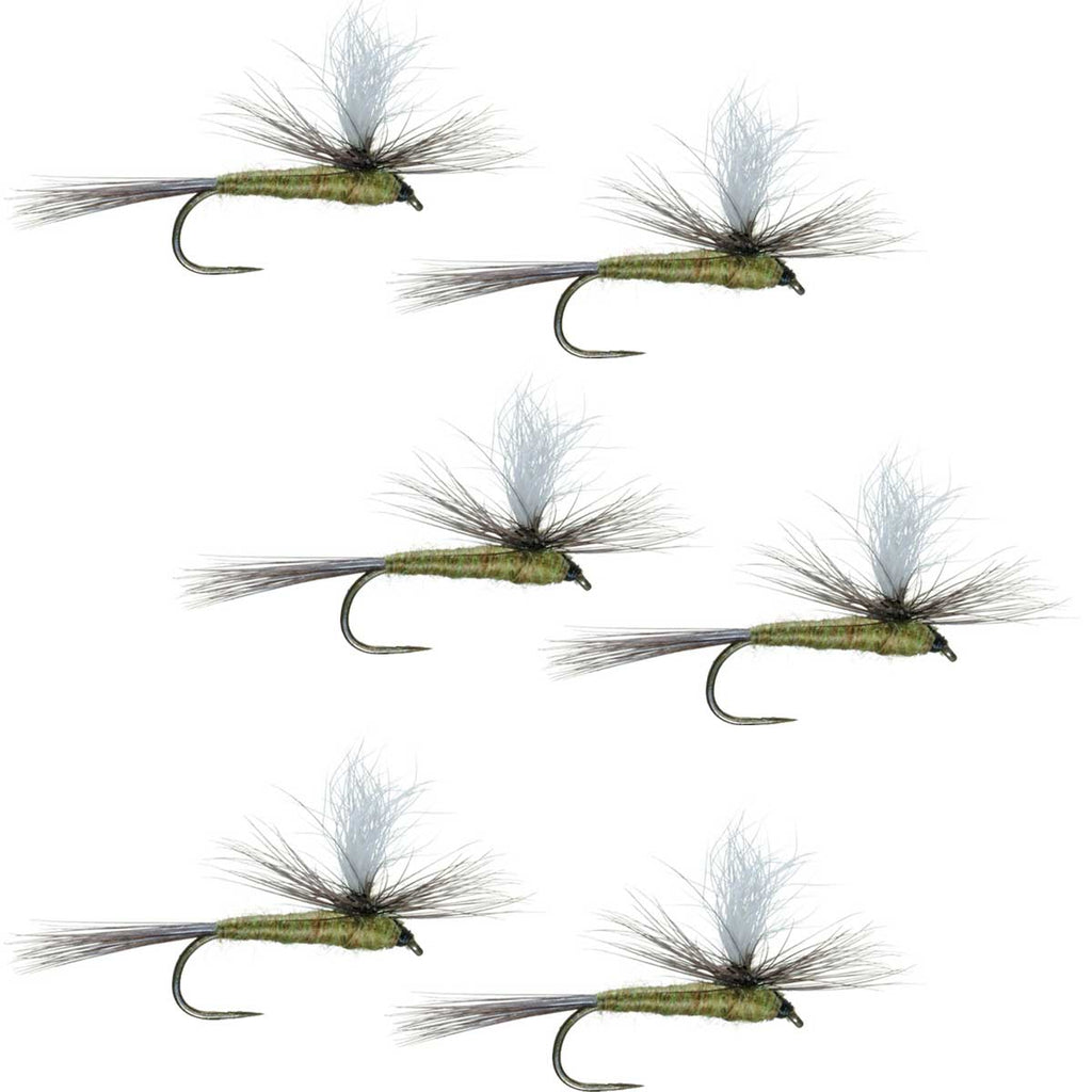 Barbless Parachute Blue Winged Olive BWO Dry Fly - 6 Flies Size 18