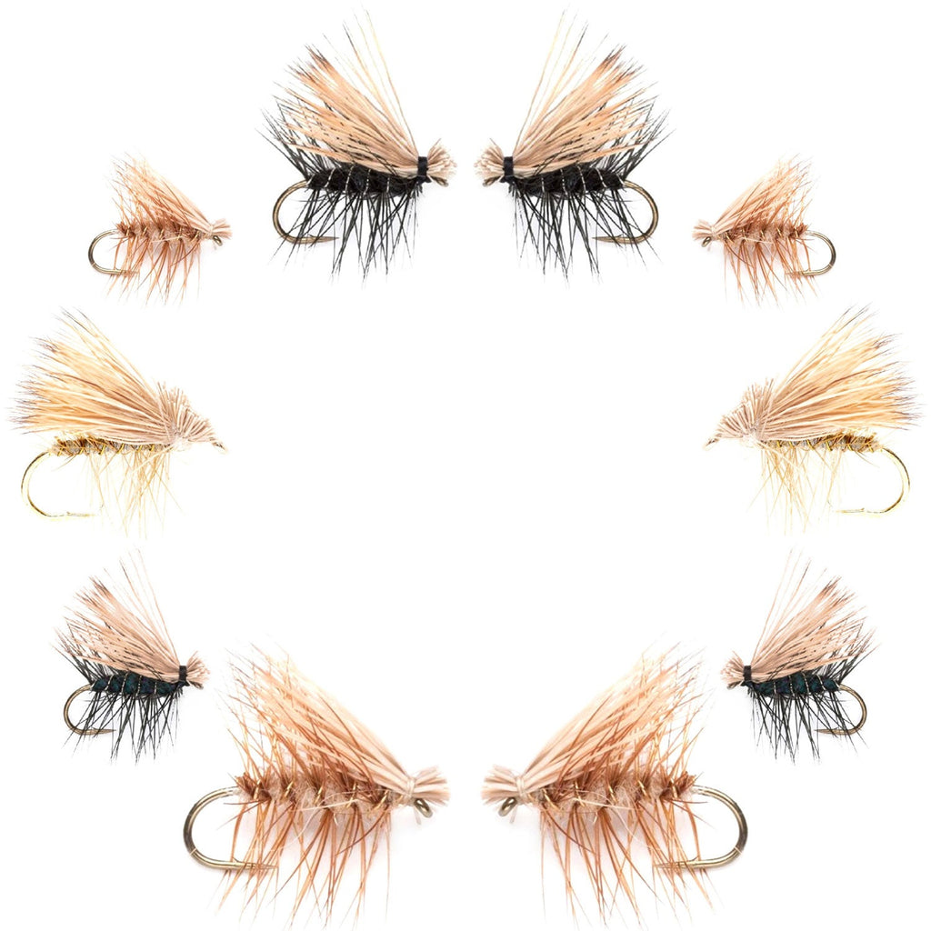 Basics Collection - Elk Hair Caddis Assortment - 10 Flies - Sizes 12-18