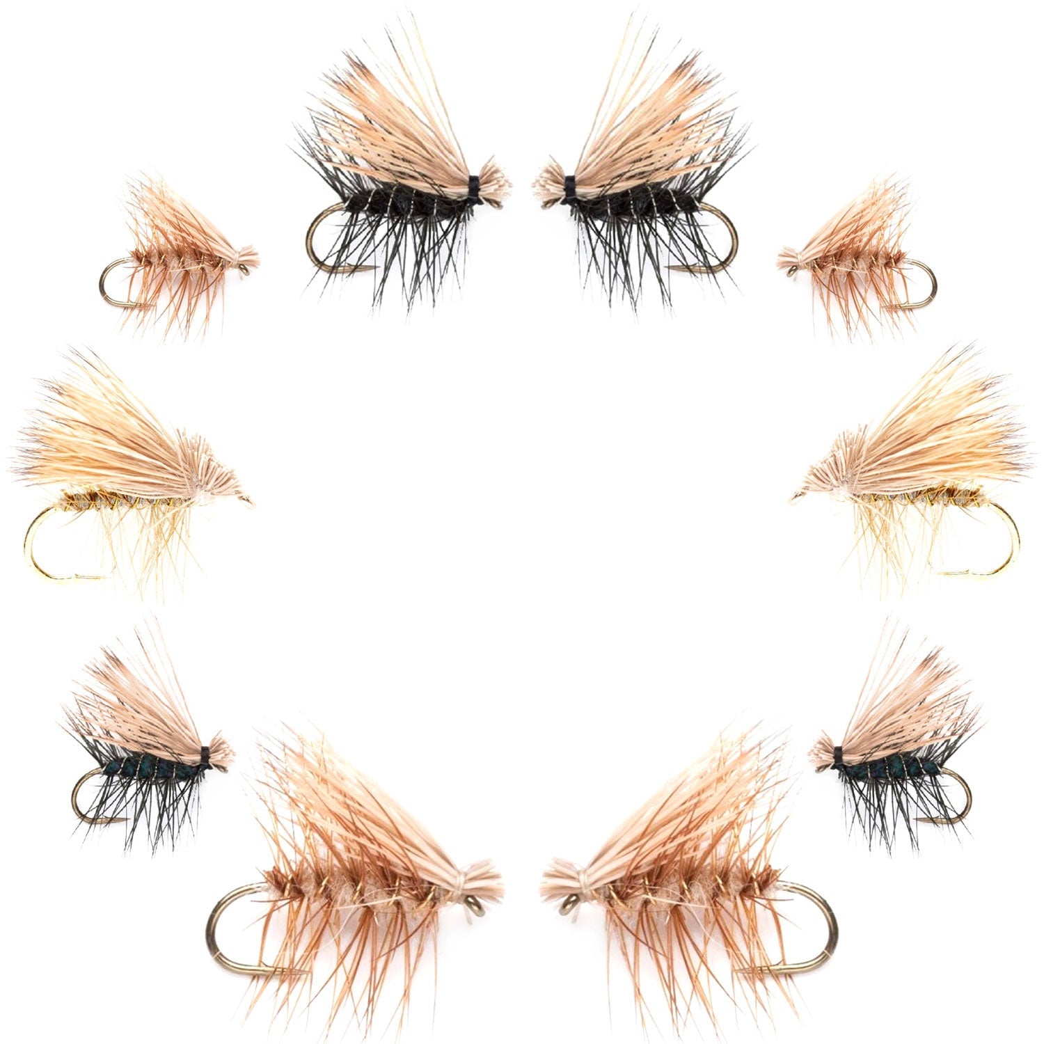 Basics Collection - Elk Hair Caddis Assortment - 10 Flies - Sizes 12-18