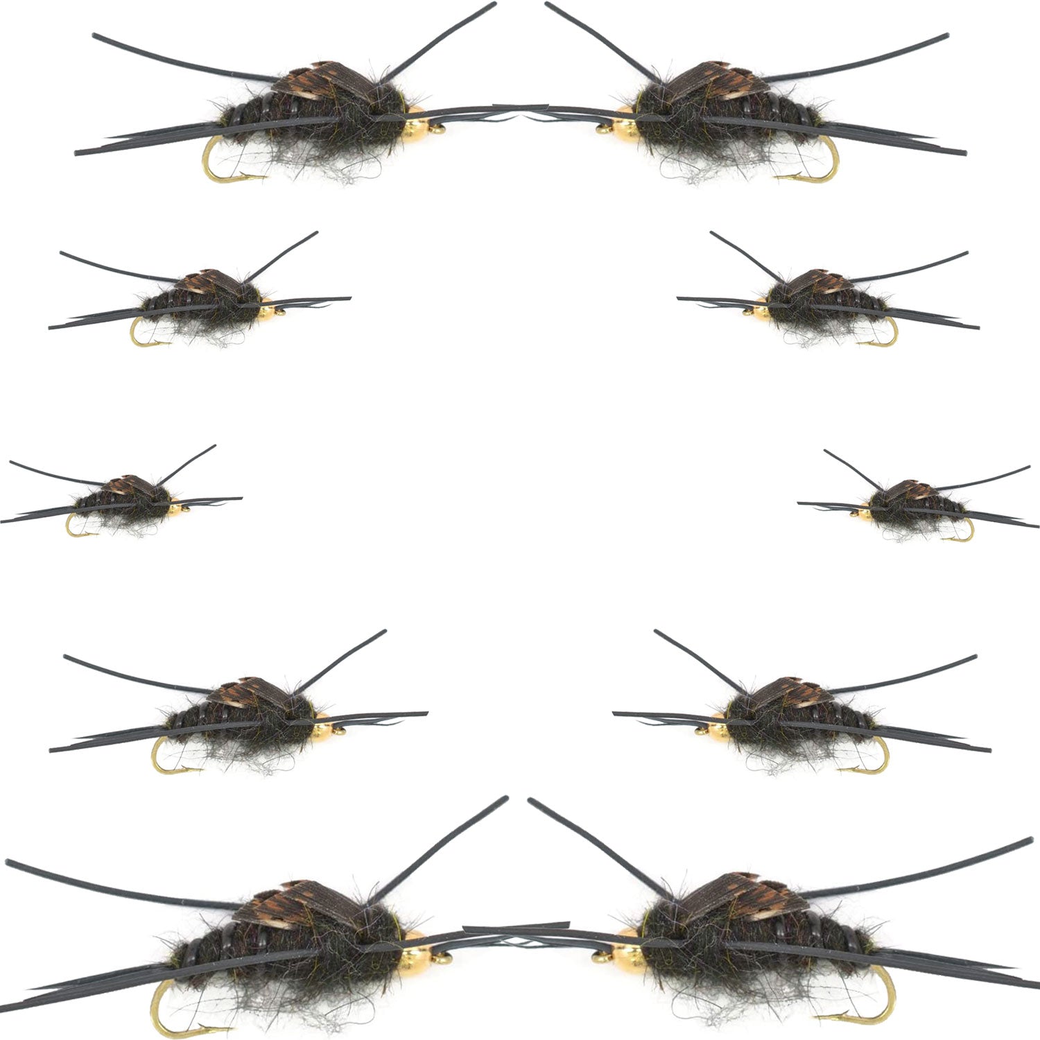 Basics Collection - Kaufmanns Black Stonefly Assortment - 10 Flies #4-12