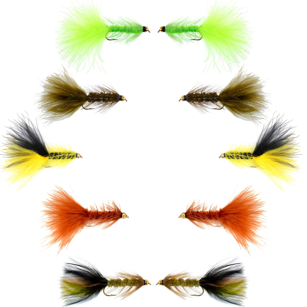 Basics Collection - Crystal Woolly Bugger Assortment - 10 Flies - Size 8