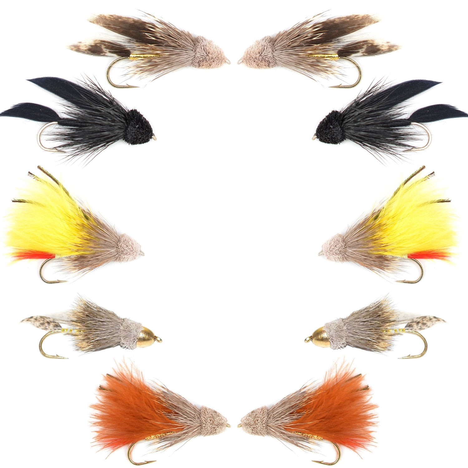 Basics Collection - Muddler Minnow Streamers - 10 Flies - Size 4 and 6