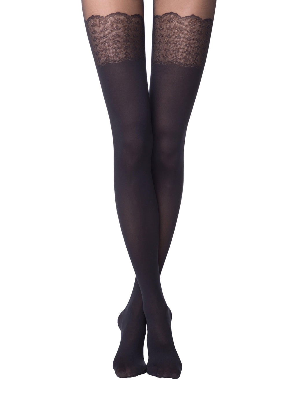 Conte Piano 50 Den - Fantasy Opaque Women's Tights with a Stocking Imitation (14С-96СП)