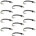 Black Mercury Midge - Glass Bead Head - 12 Flies Size 18