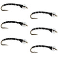 Black Mercury Midge - Glass Bead Head - 6 Flies Size 22