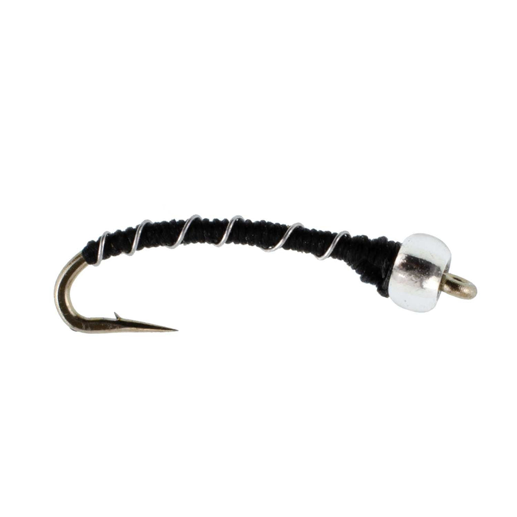 Black Mercury Midge - Glass Bead Head - 12 Flies Size 20