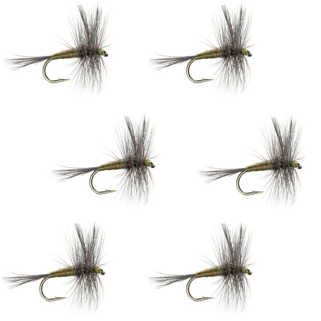 Blue Winged Olive BWO Trout Dry Fly Fishing Flies - 6 Flies Size 14