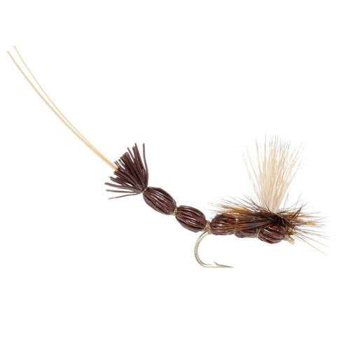 3 Pack Brown Para Drake Extended Body Dry Flies Size 12