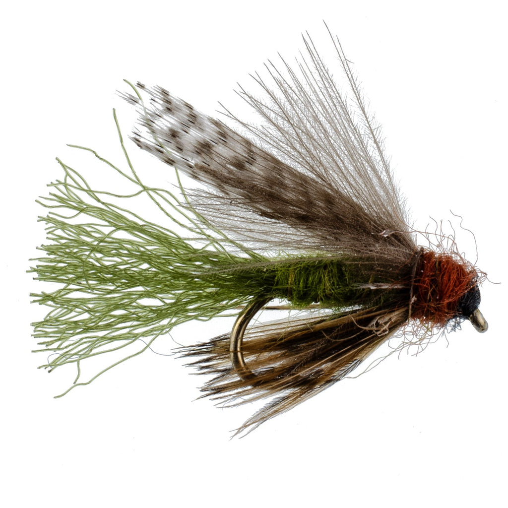 3 Pack Olive CDC Caddis Emerger Flies Hook Size 12