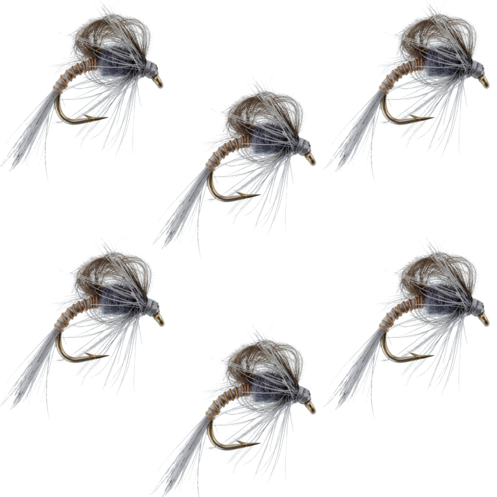 CDC Loop Wing Adams Emerger Fly 6 Flies - Hook Size 14