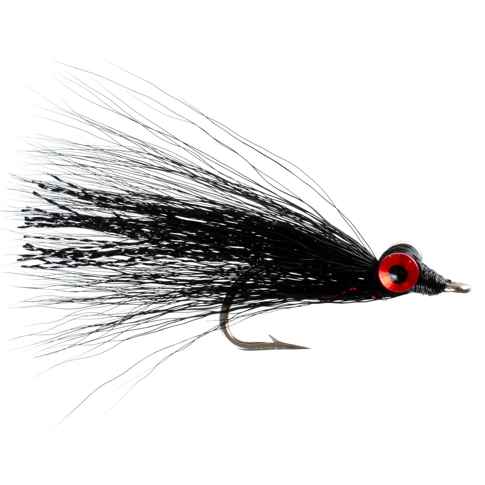 Clousers Deep Minnow Black Streamer- 4 Saltwater - Bass Flies - Size 1/0