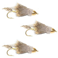 3 Pack Cone Head Muddler Minnow Trout and Bass Streamer Fly - Size 8