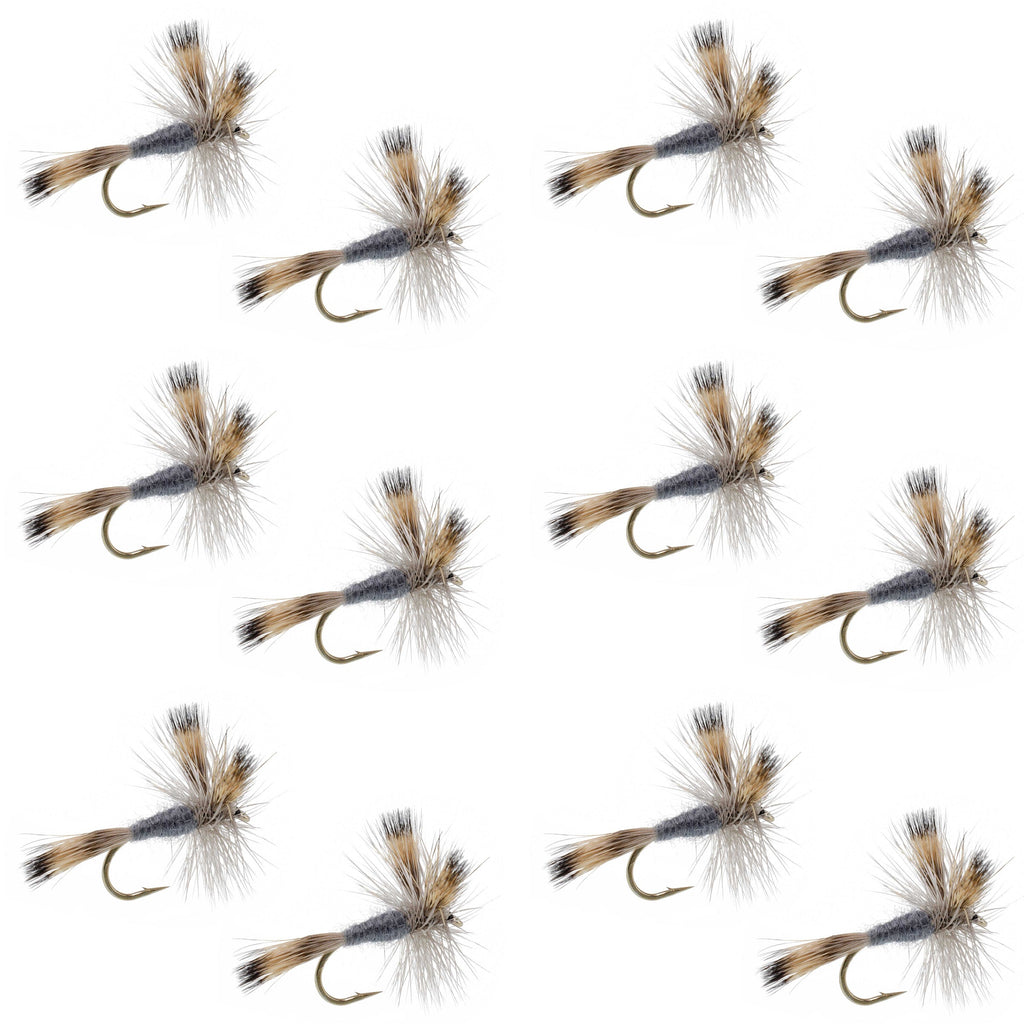 Gray Wulff Classic Trout Dry Fly -12 Flies Hook Size 12