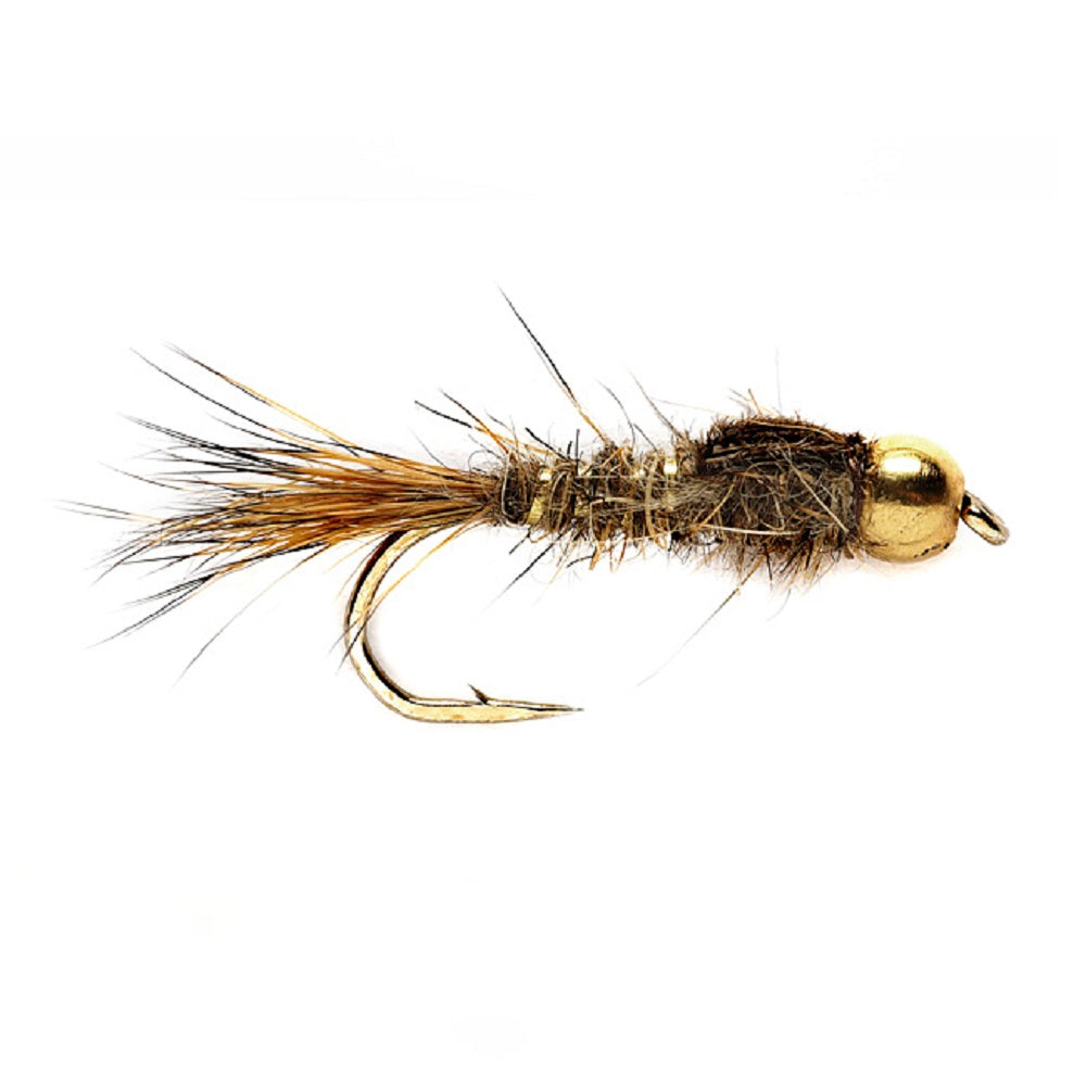 3 Pack Bead Head Gold Ribbed Hare's Ear Nymph Fly Fishing Flies Hook Size 12