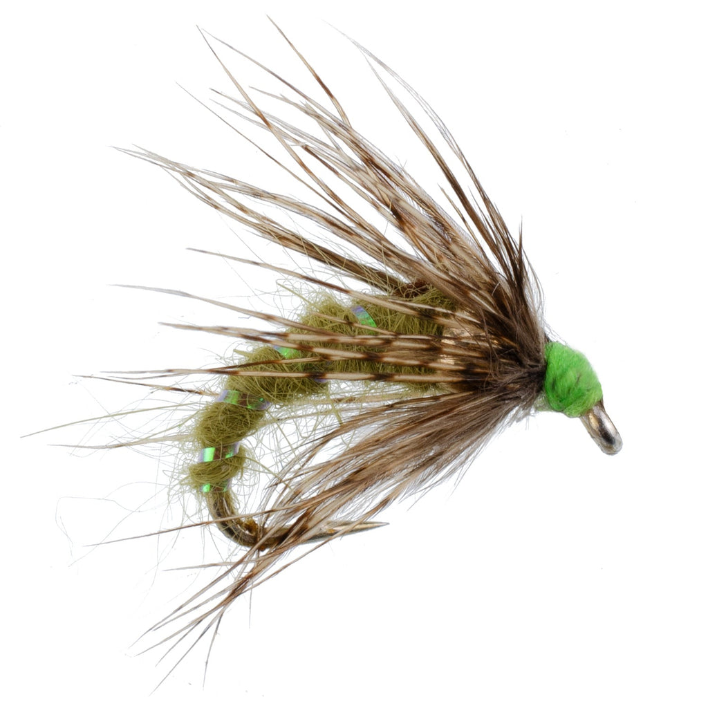 3 Pack Olive Holy Grail Caddis Pupa Emerger Flies Hook Size 16