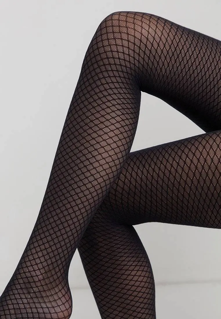 Conte Club 30 Den - Fantasy Dense Women's Tights with geometric pattern (21S-94SP)