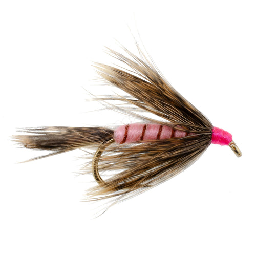 3 Pack Fall Soft Hackle Grouse and Pink Wet Fly - Hook Size 8
