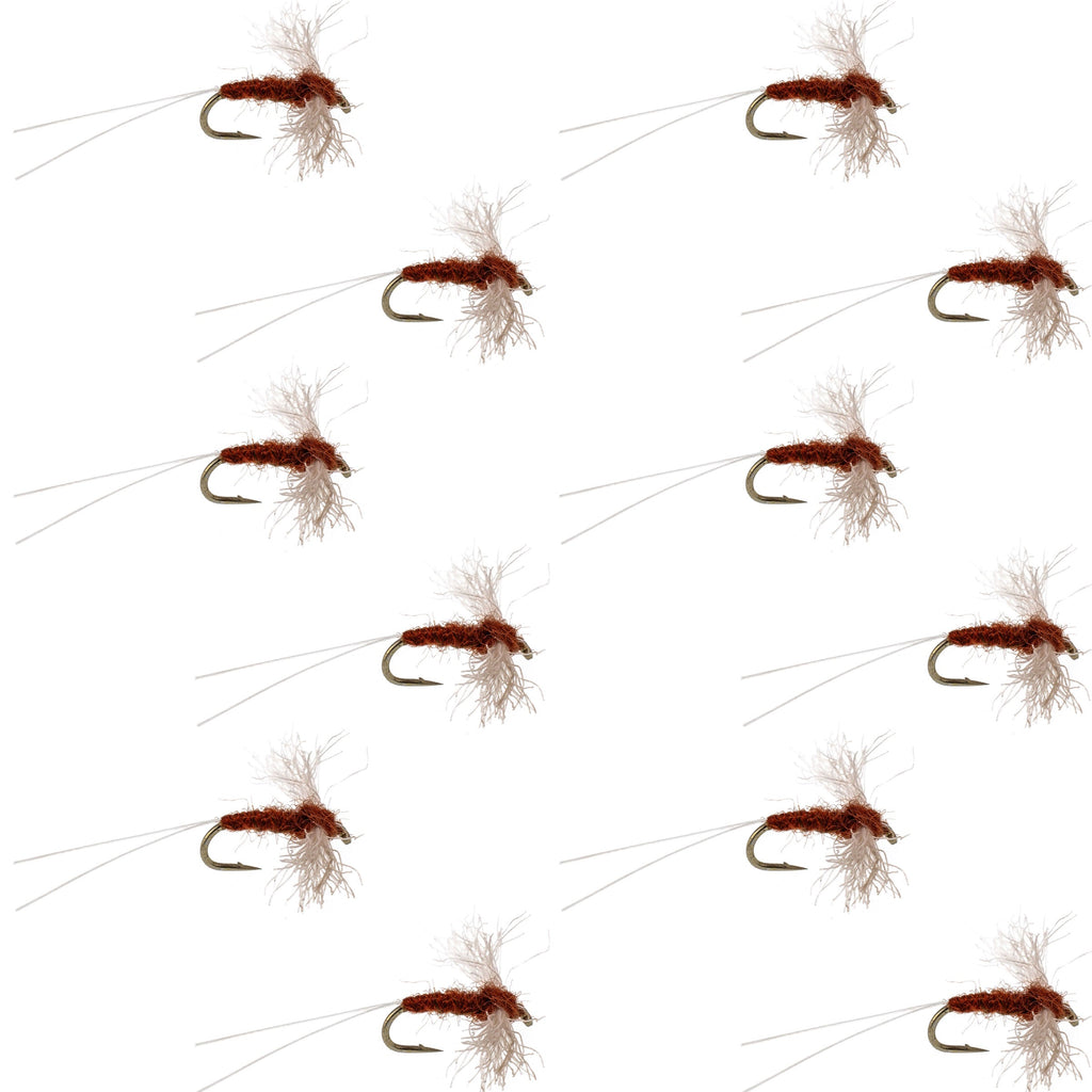 Poly Wing Rusty Spinner Mayfly 12 Flies Hook Size 20