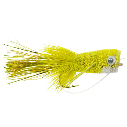 3 Pack Bass Popper Size 8 - Yellow Bass Bug With Weed Guard