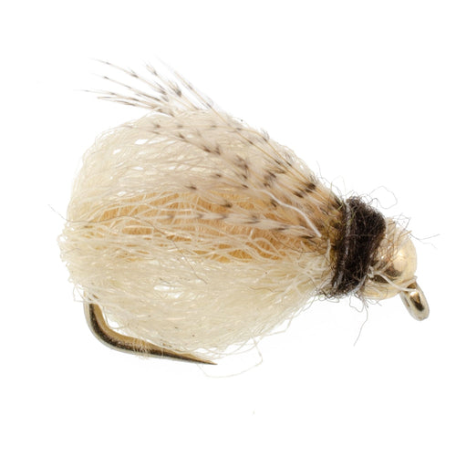 3 Pack Bead Head LaFontaine Tan Deep Sparkle Caddis Pupa - Hook Size 12