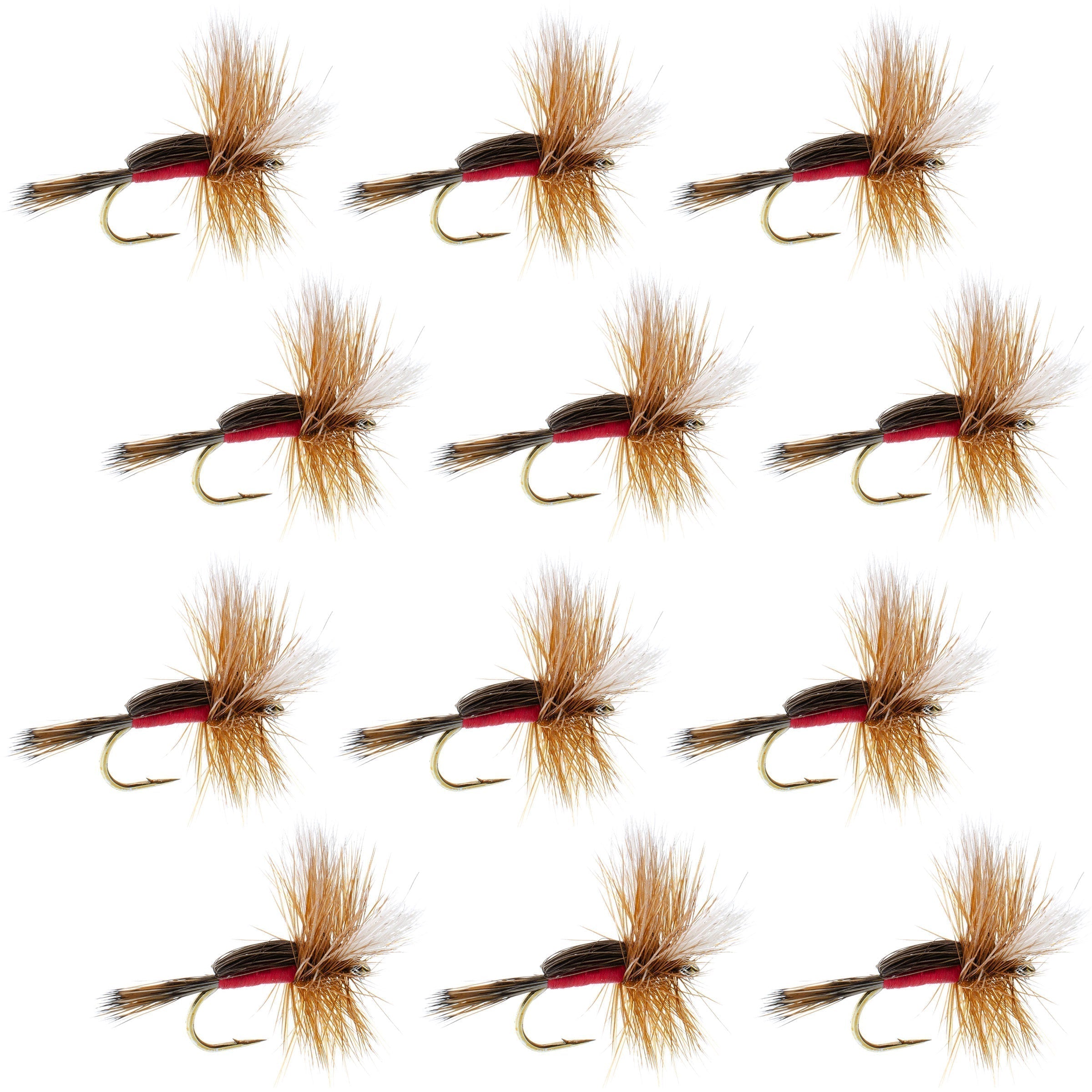 Royal Humpy Classic Hair Wing Dry Fly - 12 Flies Hook Size 12