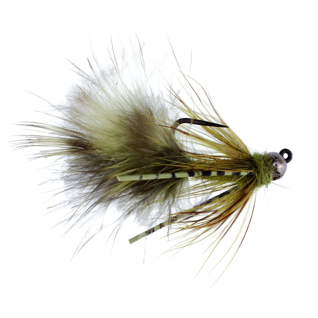 Tungsten Bead Tactical Olive Mini Bugger Euro Nymphing Fly - 6 Flies Size 8