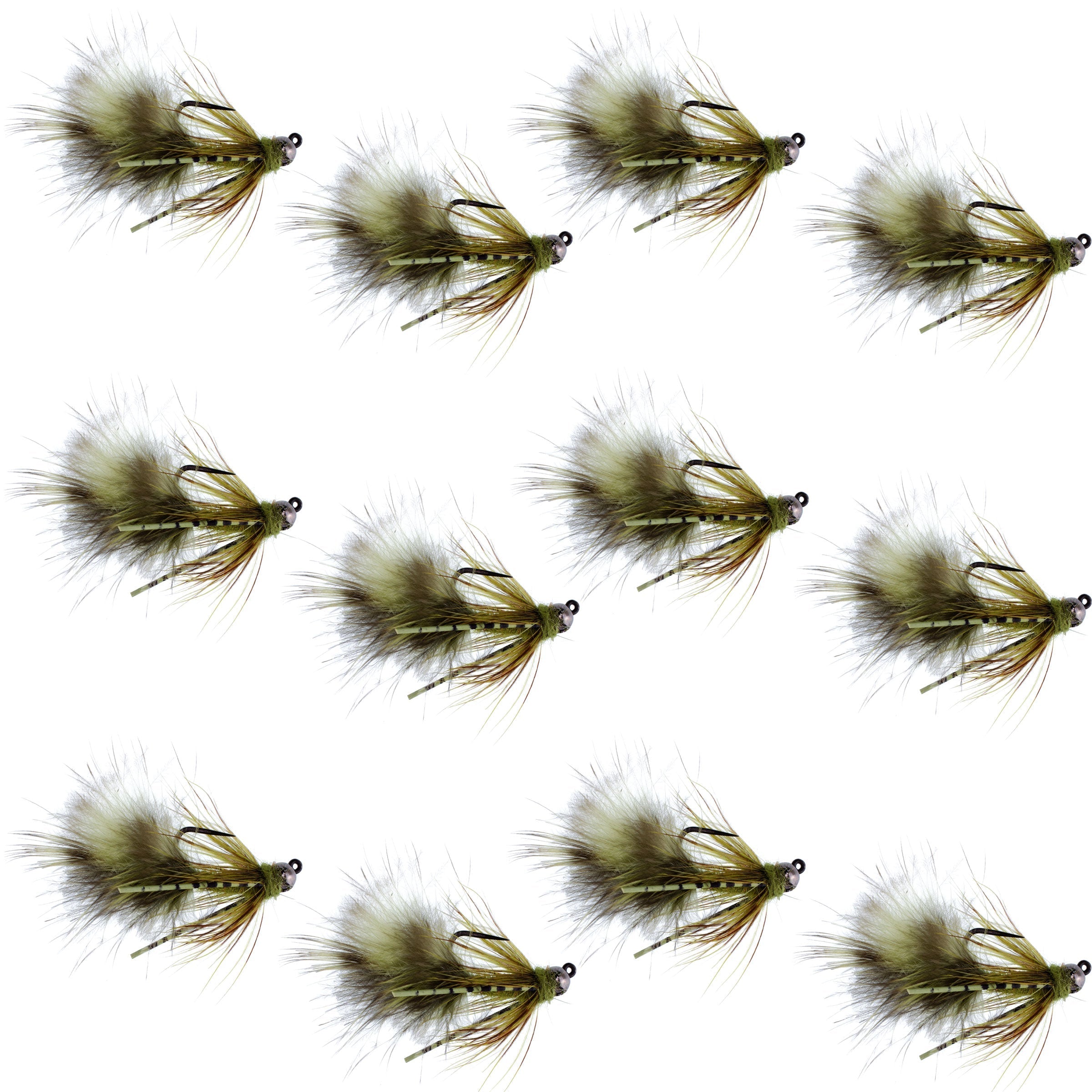 Tungsten Bead Tactical Mini Bugger Euro Nymph Fly - 12 Flies Size 8
