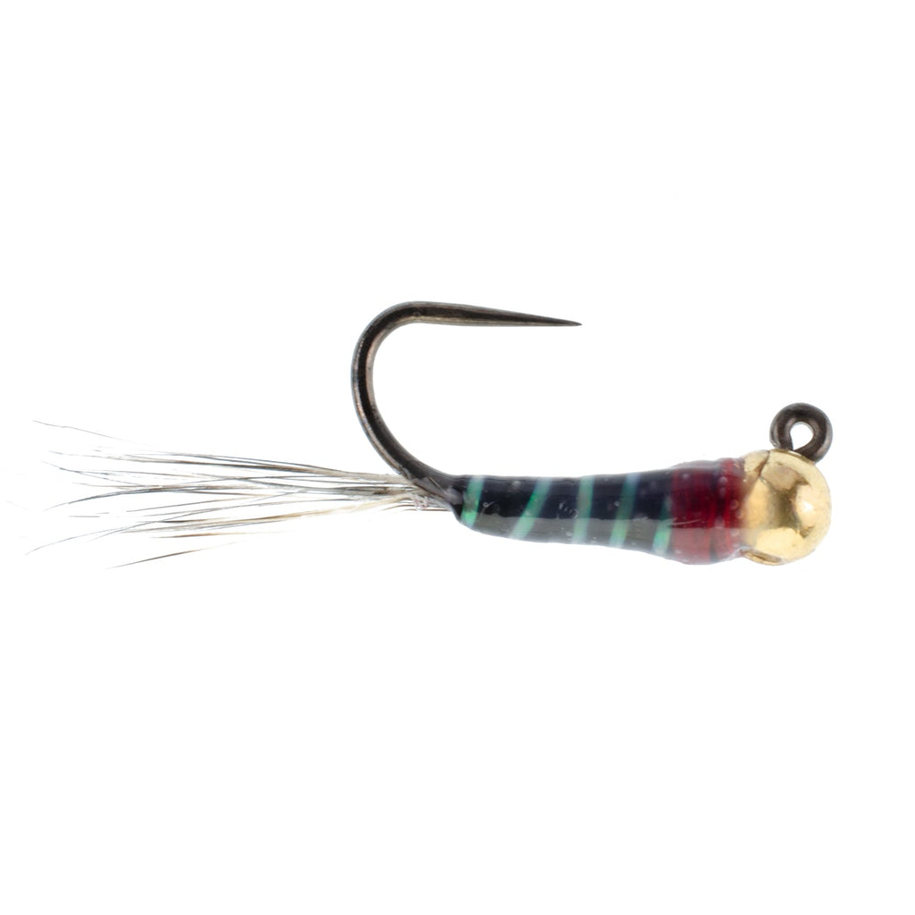 Tungsten Bead Black Perdigon Tactical Jig Euro Nymph - 6 Flies Size 14