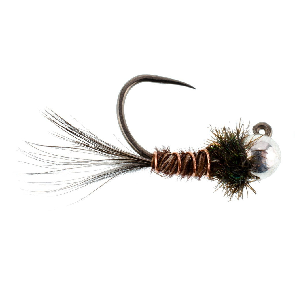 3 Pack Tungsten Pheasant Tail Tactical Jig Euro Nymphing Fly - Hook Size 16