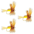 3 Pack Yellow Humpy Classic Hair Wing Dry Fly - Size 12