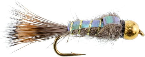 3 Pack Gold Bead Head Flash Back Gold Ribbed Hare's Ear Nymph Fly Fishing Flies Hook Size 10