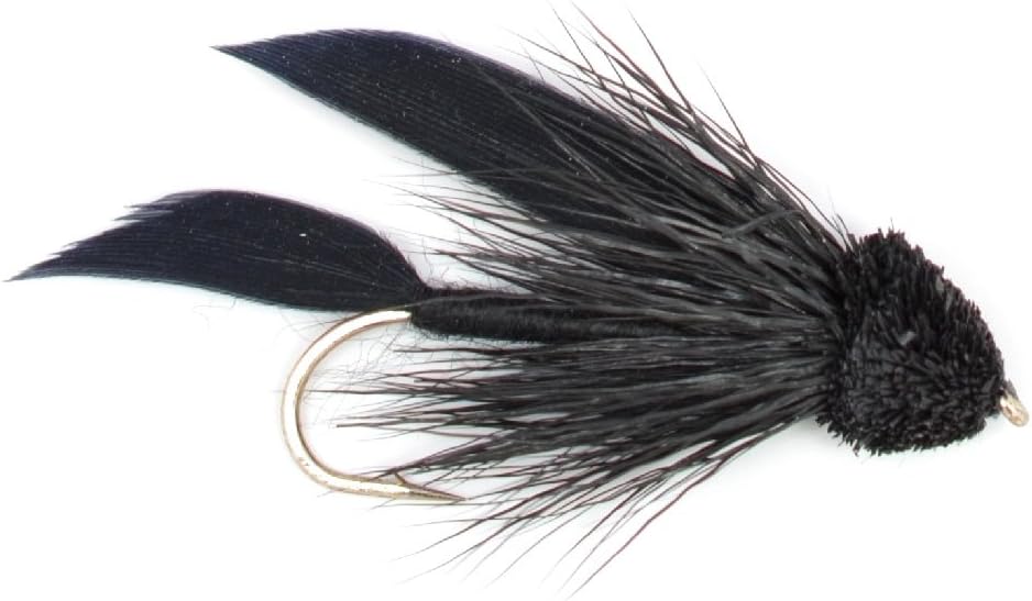 Black Muddler Minnow Streamers Fly - 4 Flies Size 6