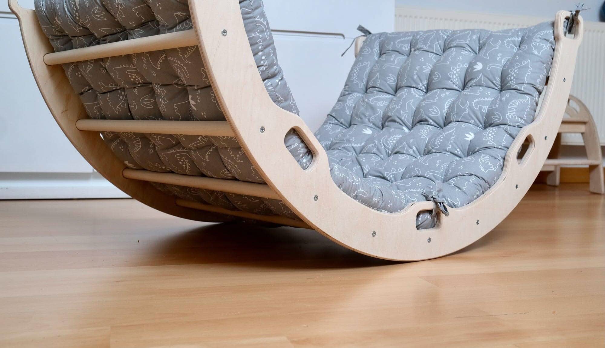 Climbing Arch / Rocker with Dinosaur Pattern Pillow