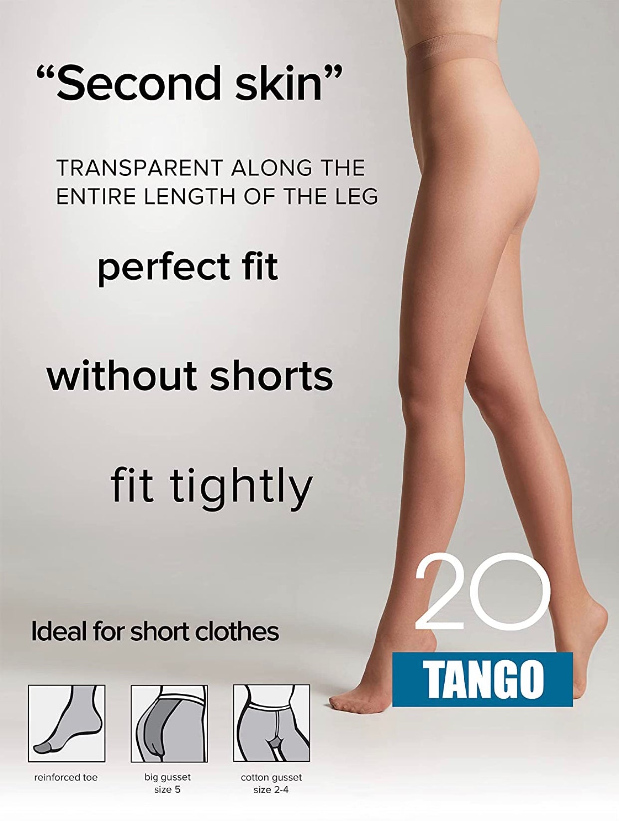 Conte Tango 20 Den - Classic Sheer to Waist T-top Women's Tights (8S-48SP)
