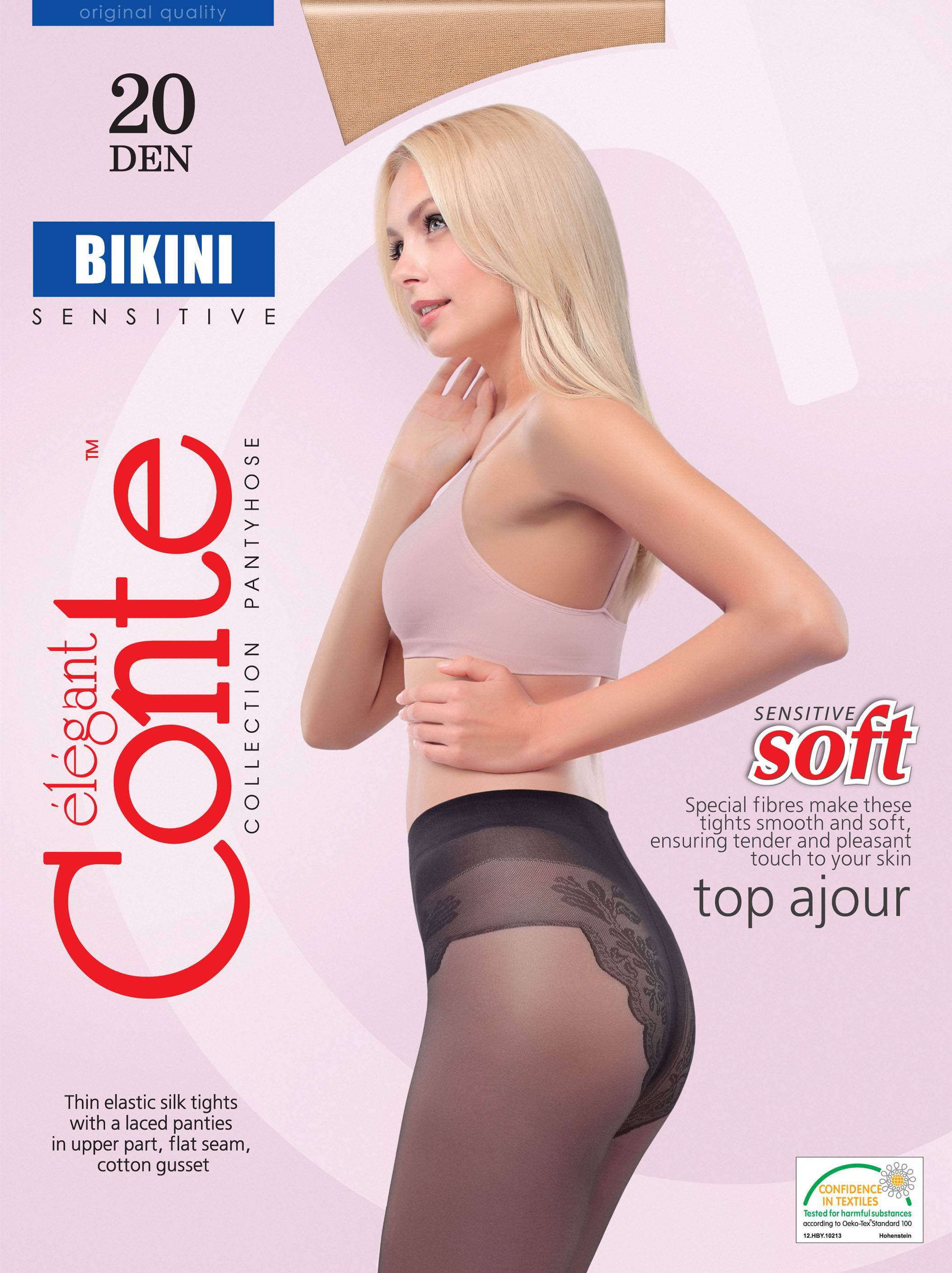 Conte Bikini Soft 20 Den - Classic Women's Tights with Laced Panties (8S-34SP)