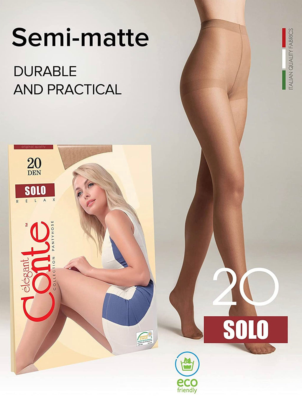 Conte Solo 20 Den - Classic Women's Pantyhose with a Reinforced Shorts (8S-39SP)