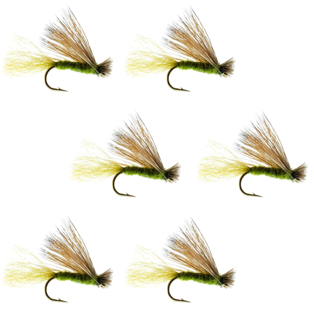Barbless Olive X Caddis Emerging Caddis Adult Fly - 6 Flies Size 18